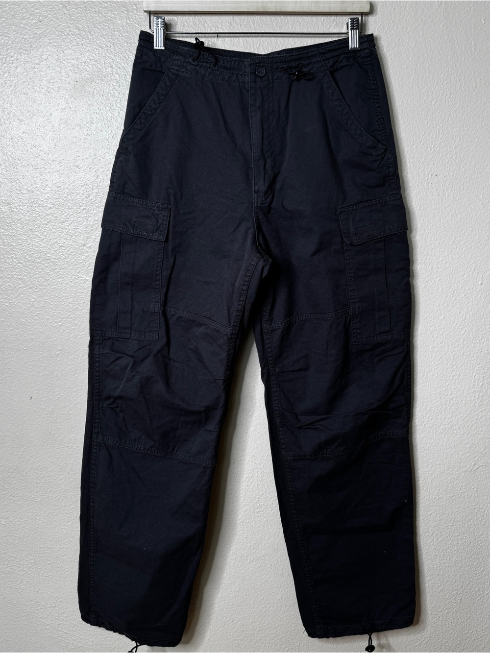Brandy Melville Pants Men's OS Gray Cargo Utility Drawstring Trousers Y2K NWT